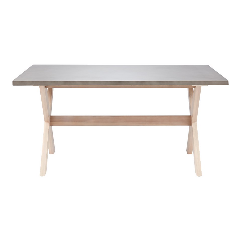 House Beautiful Carly Concrete 6 Seater Dining Table Homebase