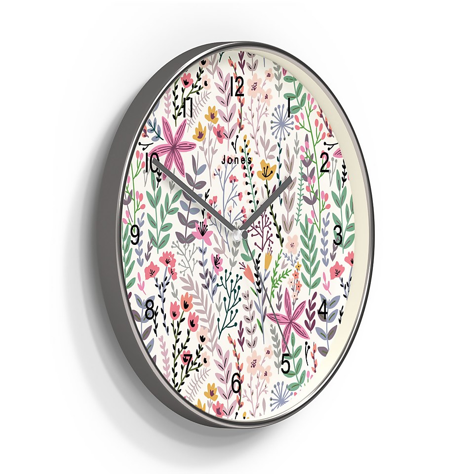Jones Crystal Wall Clock - Floral