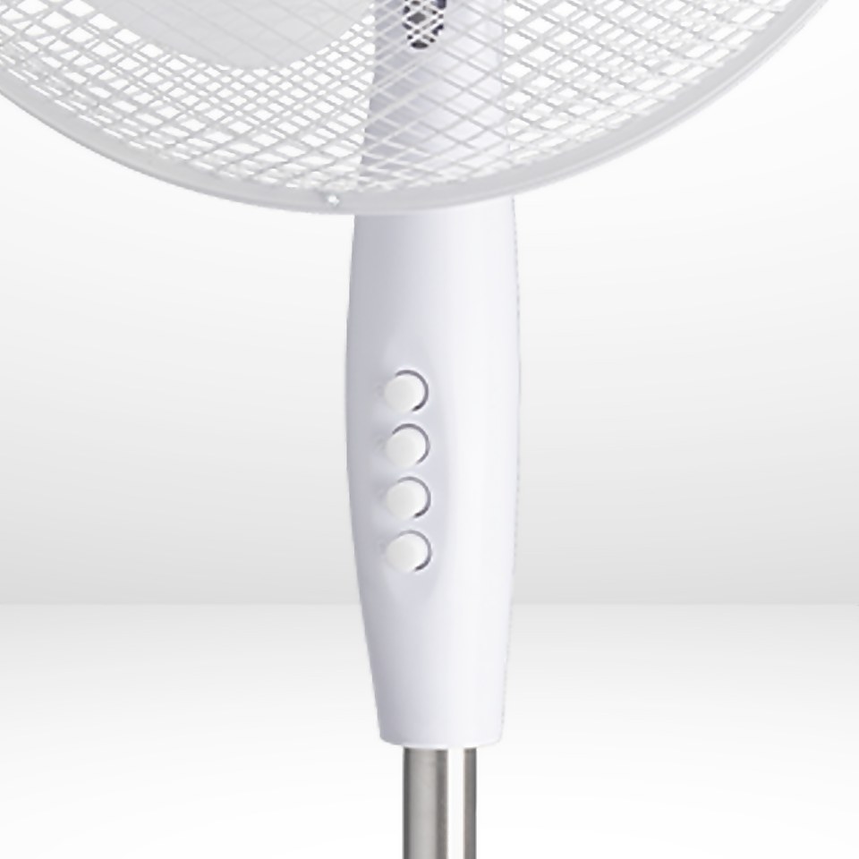16 Inch Pedestal Fan White Homebase