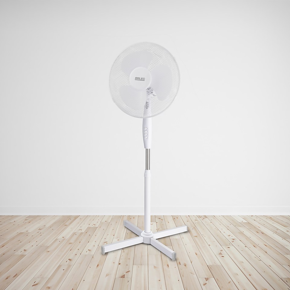 16 Inch Pedestal Fan - White