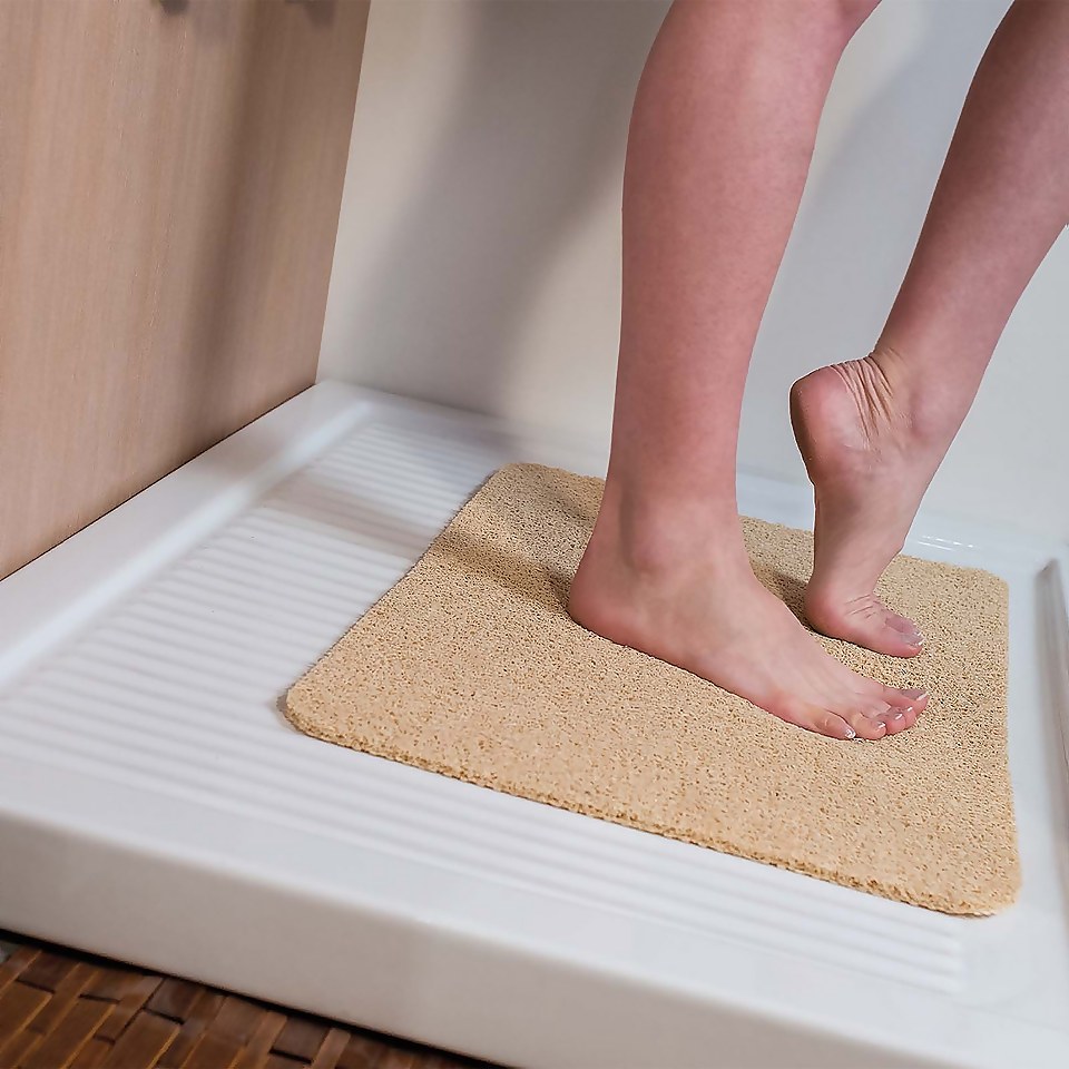 Hydro Wonder - Super-comfy shower mat that never stains or blocks your drains - Beige