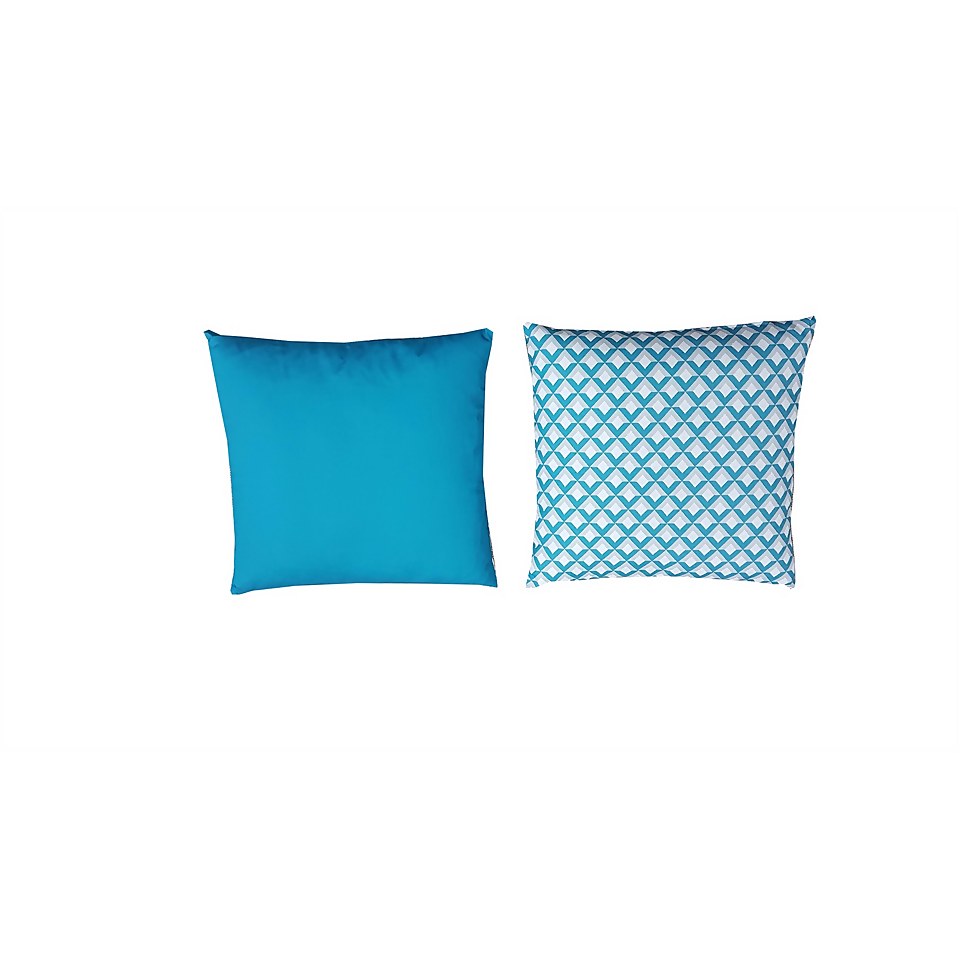 Homebase Outdoor Scatter Cushion in Geometric Blue