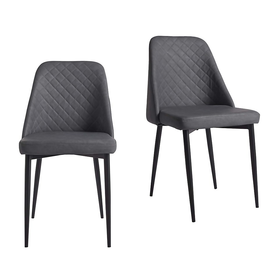 Phoenix Faux Leather Dining Chairs - Set of 2