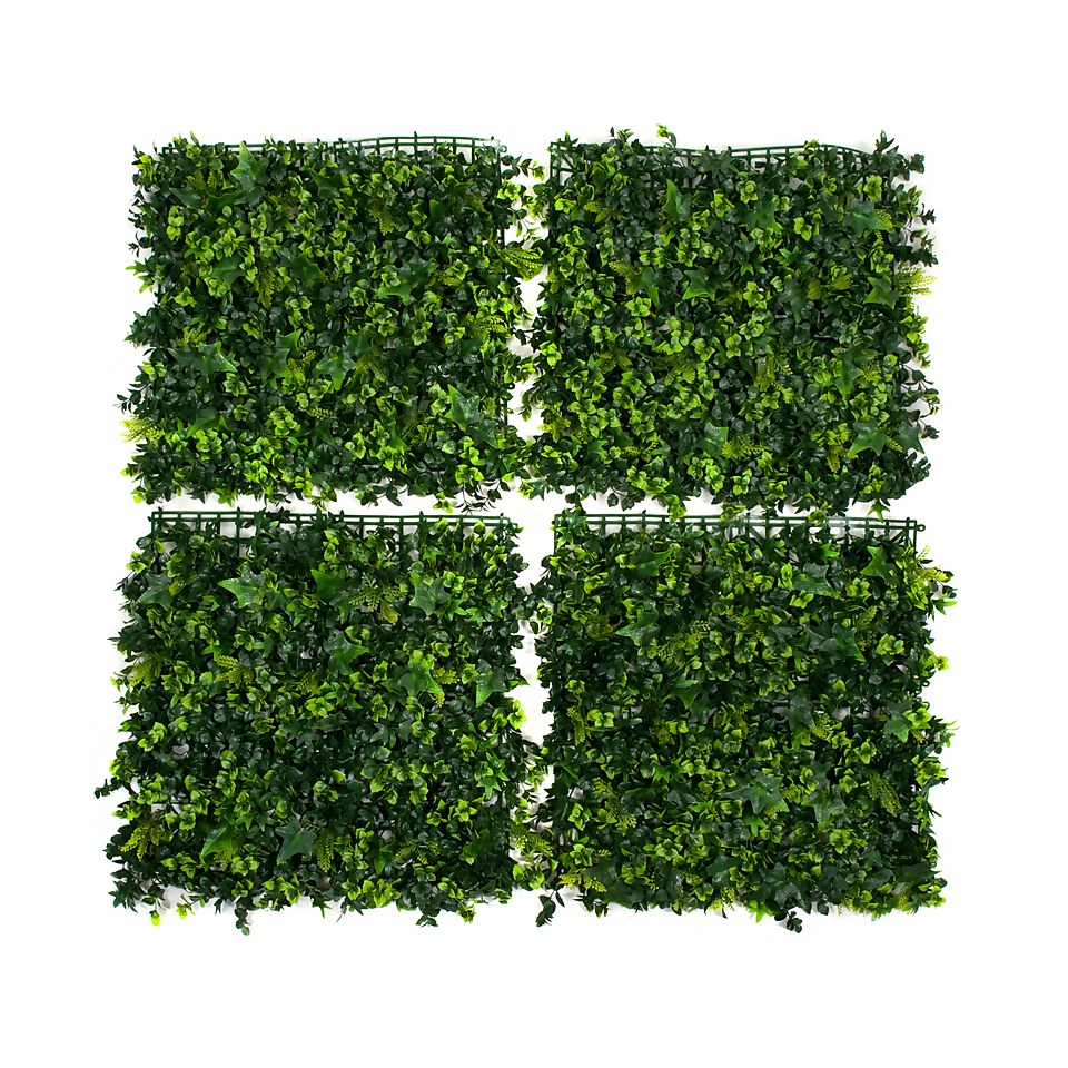 Artificial Mixed Leaf Ivy Wall 4pk