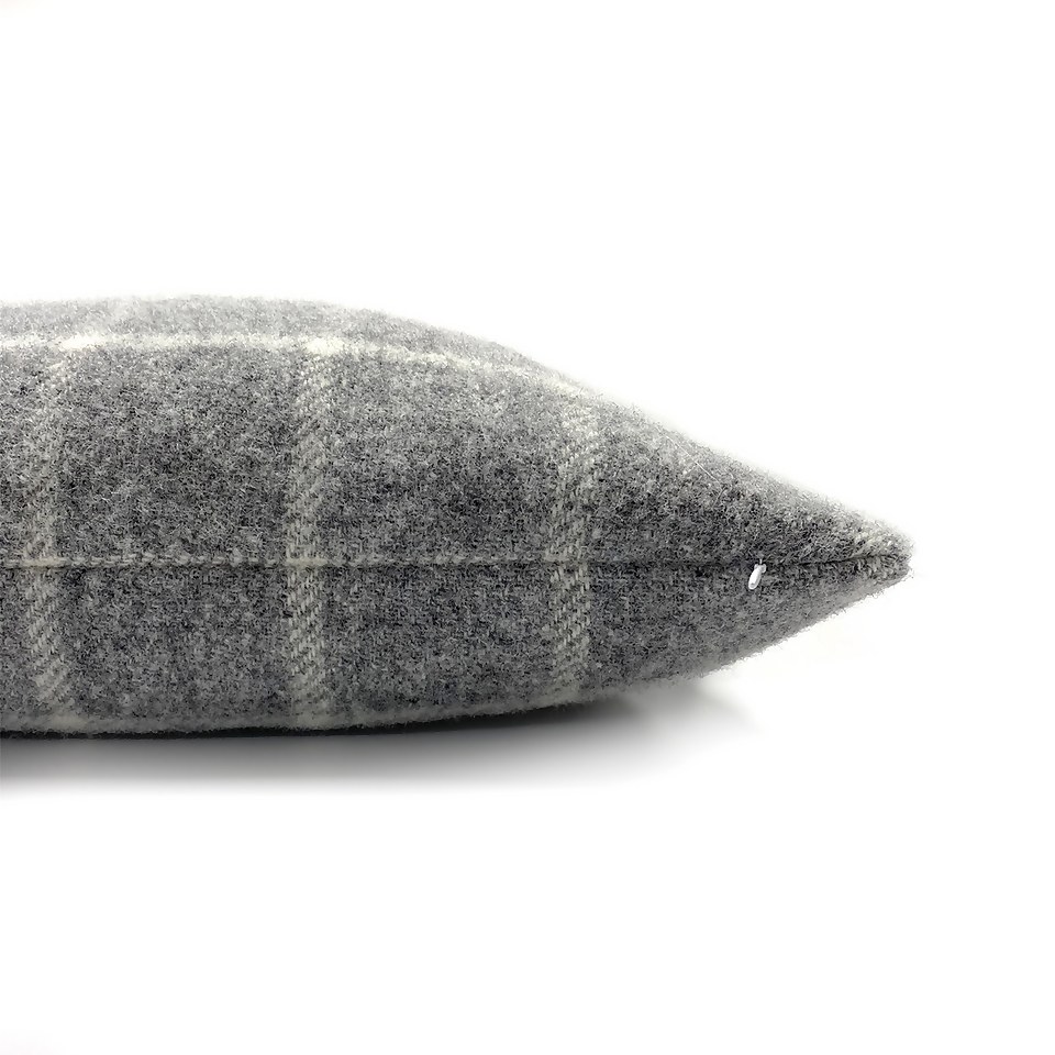 Country Living Wool Check Cushion - 50x50cm - Grey