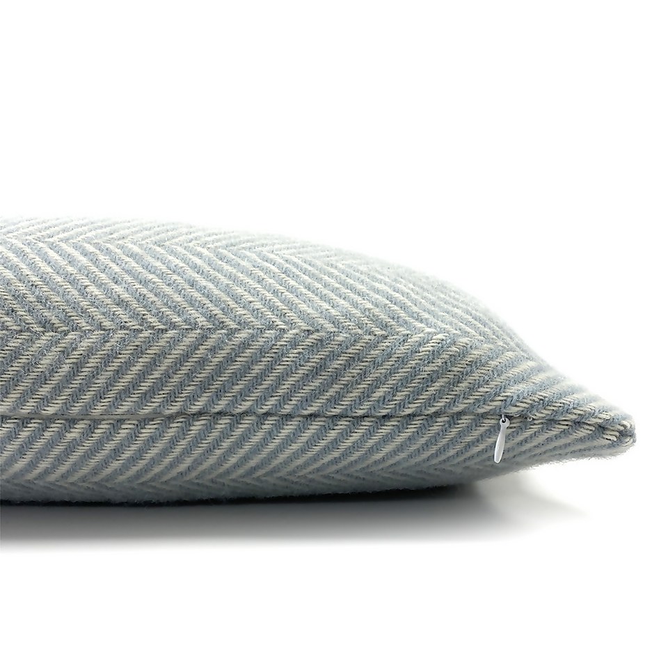 Country Living Wool Herringbone Cushion - 50x50cm - Duck Egg