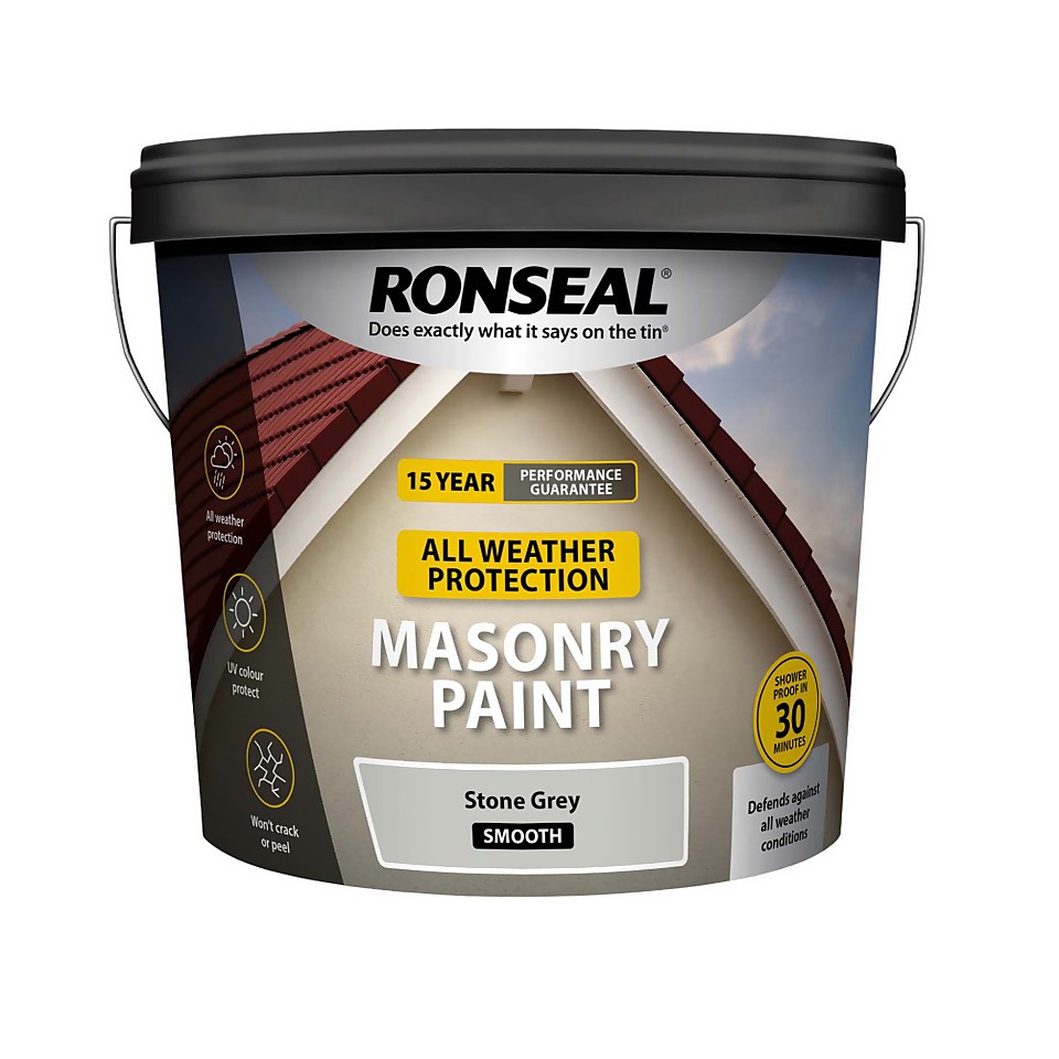 Ronseal All Weather Masonry Paint Stone Grey 10L