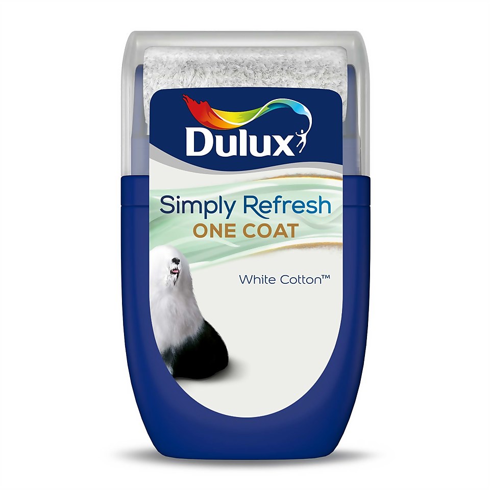Dulux Simply Refresh One Coat Matt Paint White Cotton - Tester 30ml