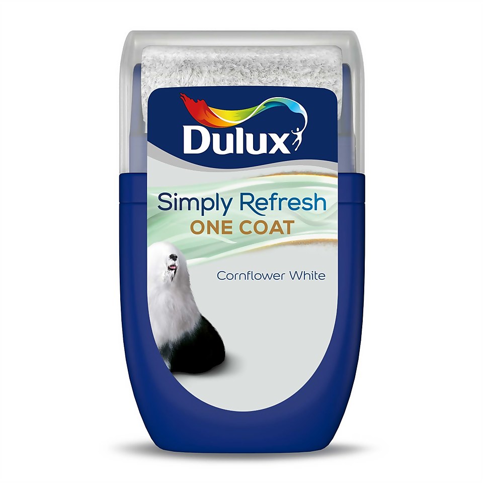 Dulux Simply Refresh One Coat Matt Paint Cornflower White - Tester 30ml