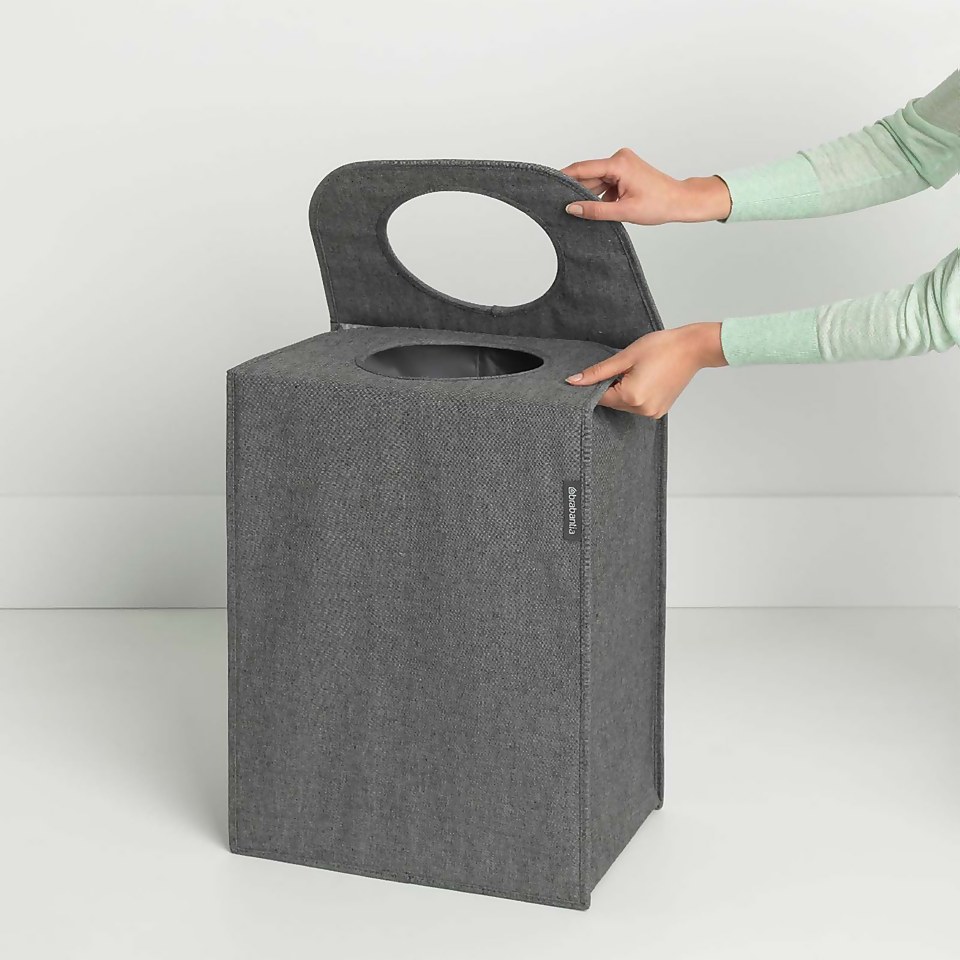 Laundry Bag Rectangular 55l Pepper Black Homebase