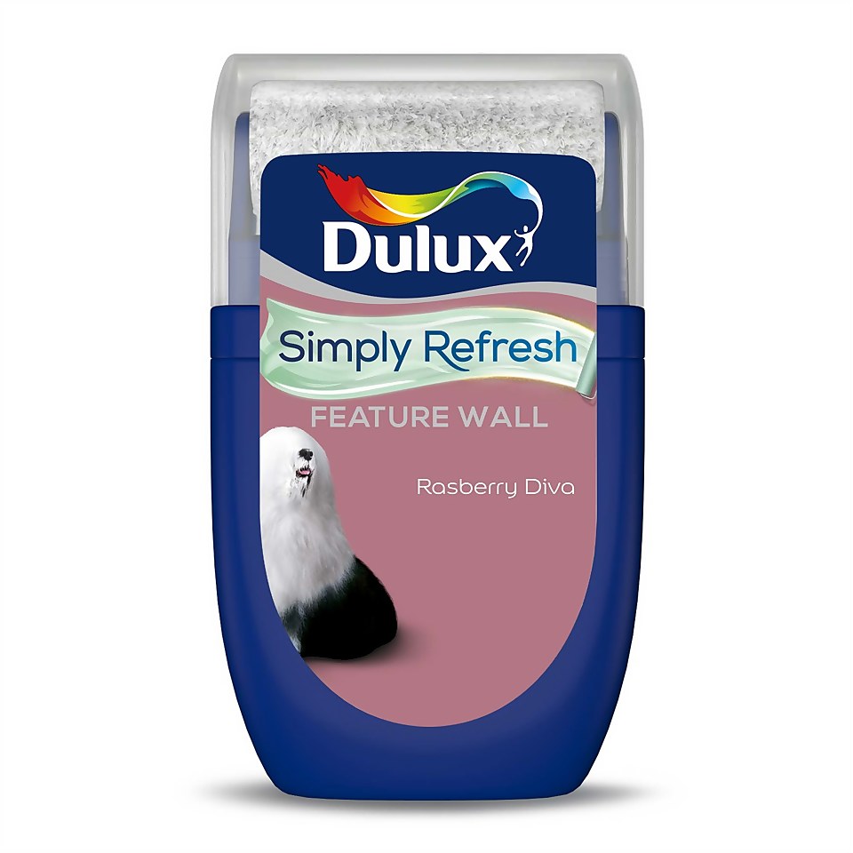 Dulux Simply Refresh Feature Wall One Coat Matt Emulsion Paint Raspberry Diva - Tester 30ml