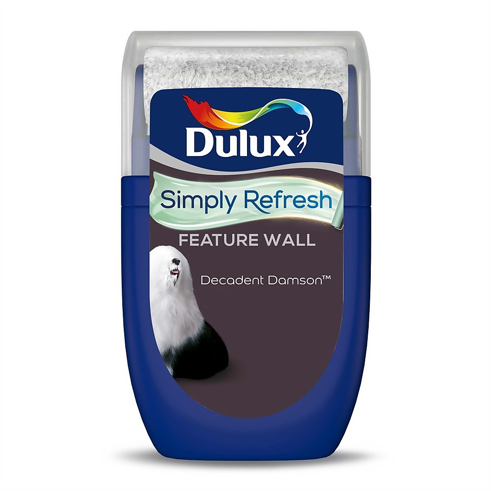 Dulux Simply Refresh Feature Wall One Coat Matt Emulsion Paint Decadent Damson - Tester 30ml