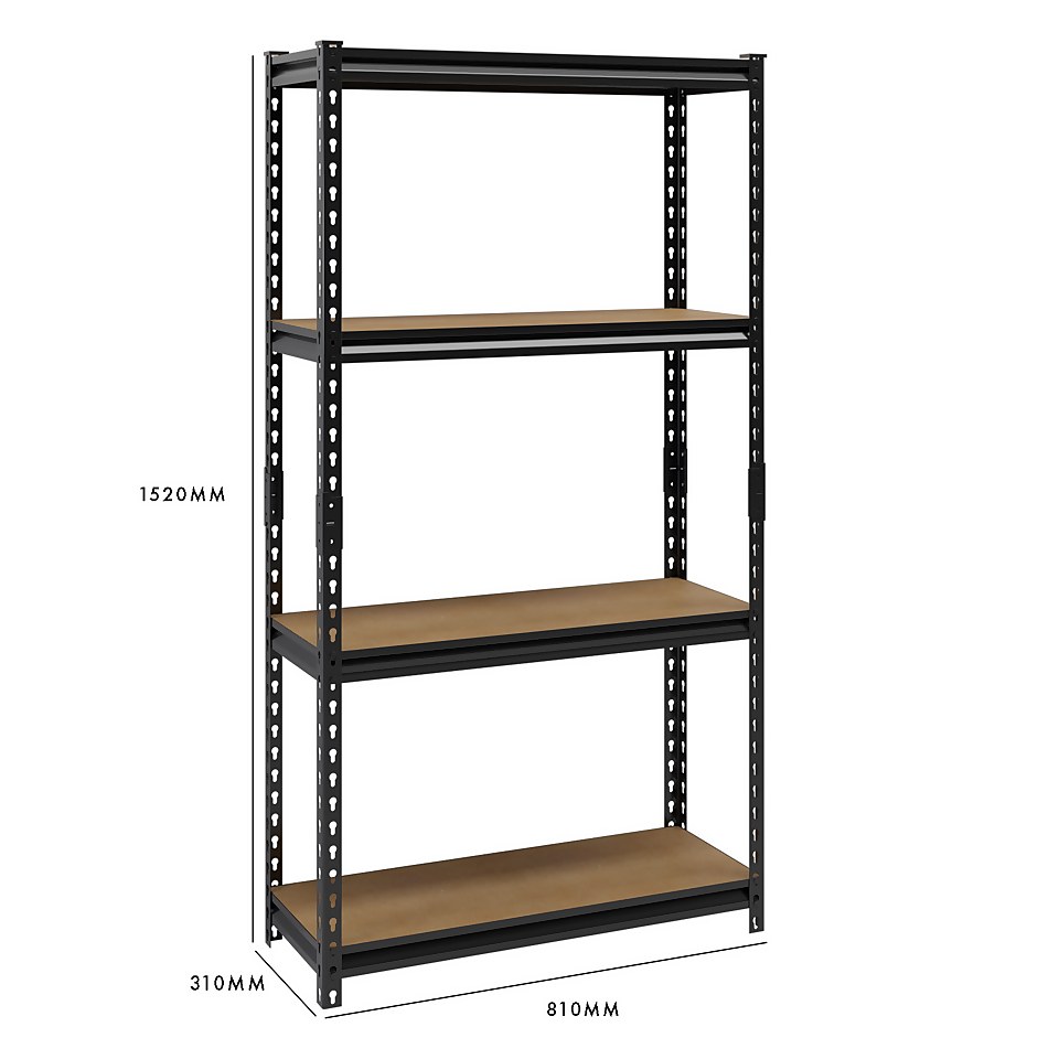 4 Tier MDF Storage Shelving Unit 810 x 1520 x 310mm Homebase