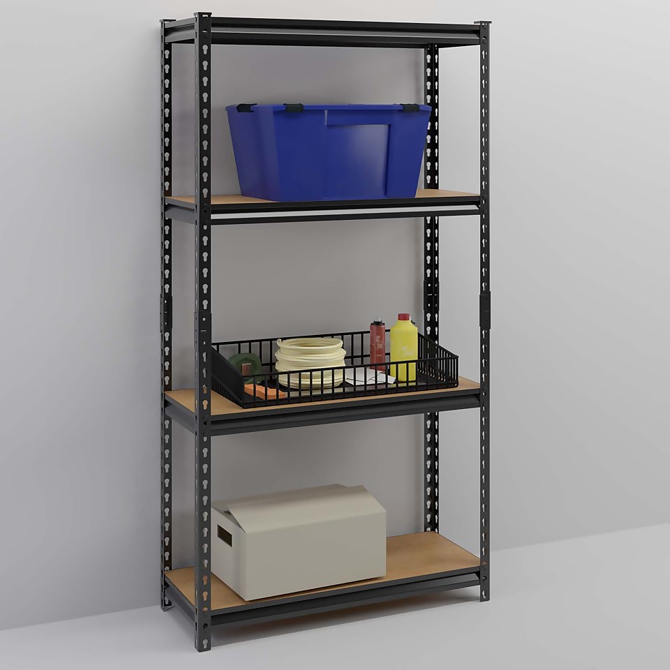 4 Tier MDF Storage Shelving Unit 810 x 1520 x 310mm Homebase