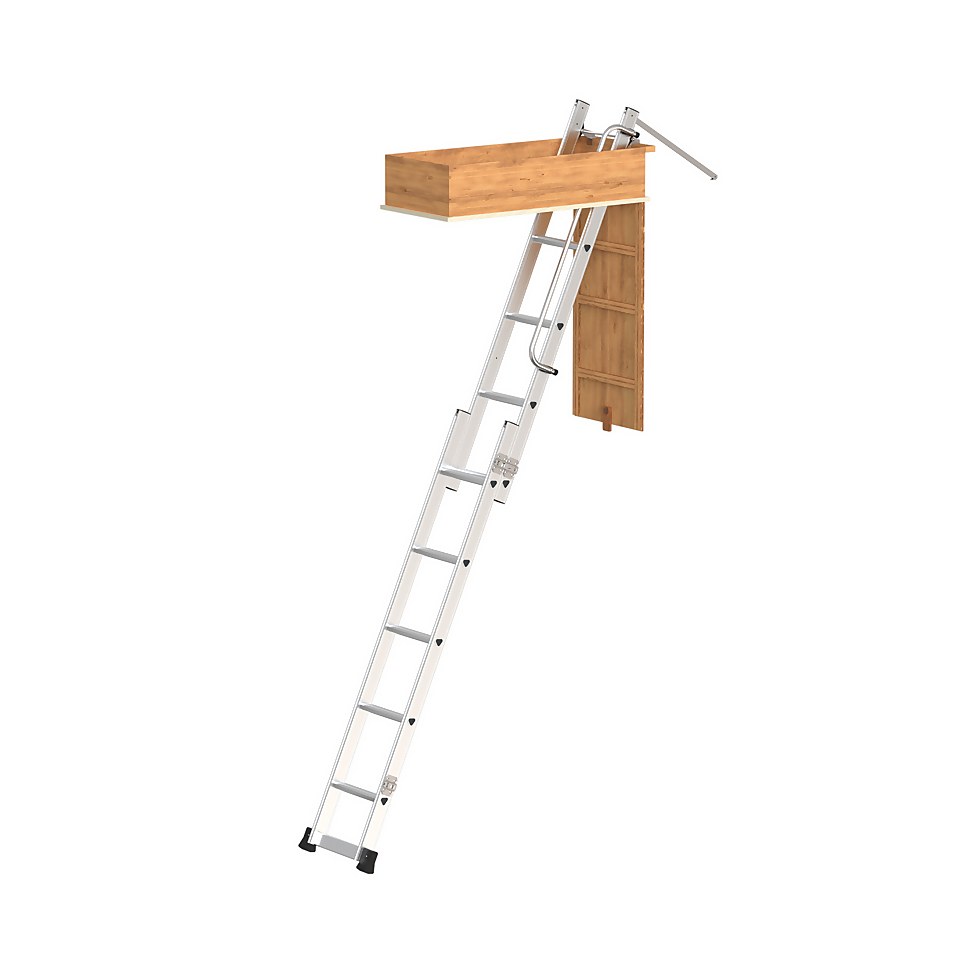 Rhino 2 Section Loft Ladder with Handrail
