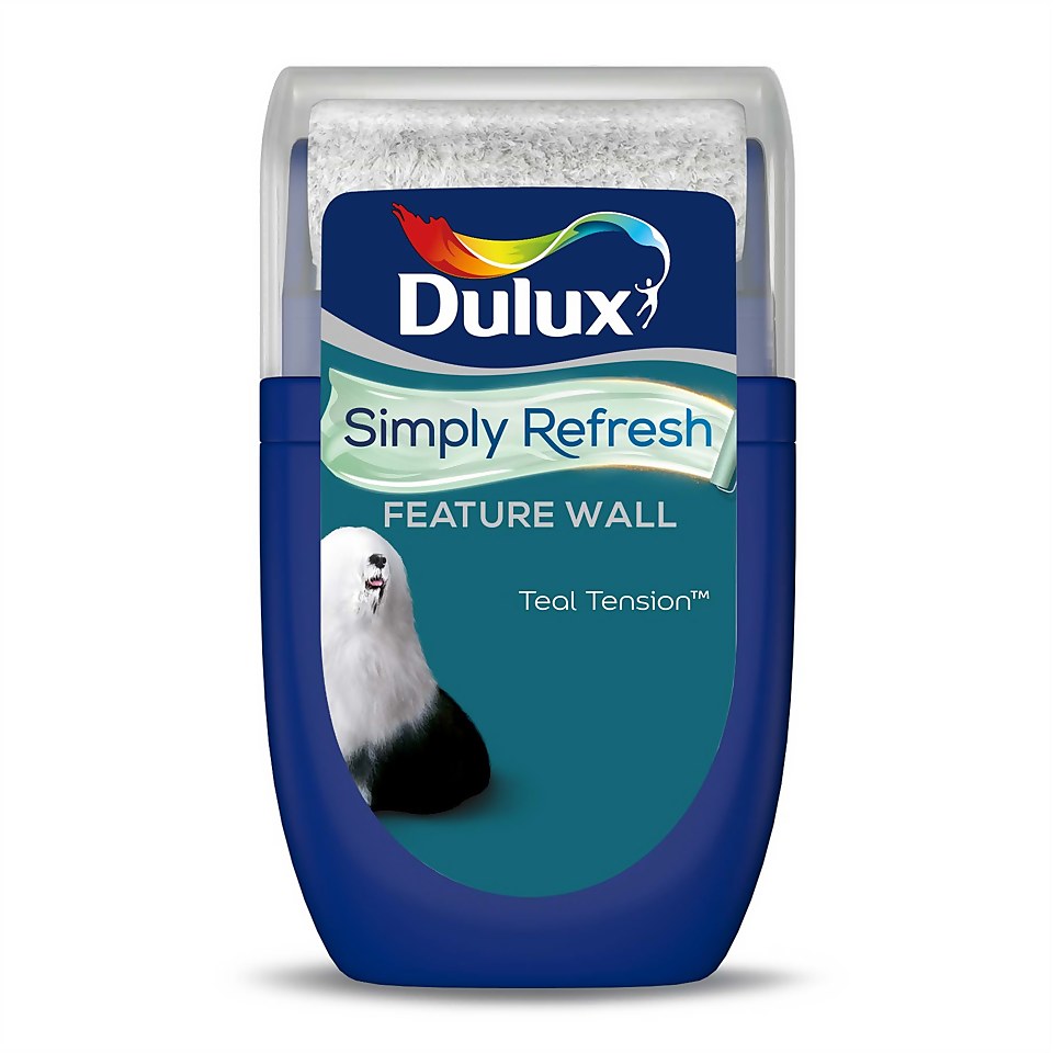 Dulux Simply Refresh Feature Wall One Coat Matt Emulsion Paint Teal Tension - Tester 30ml