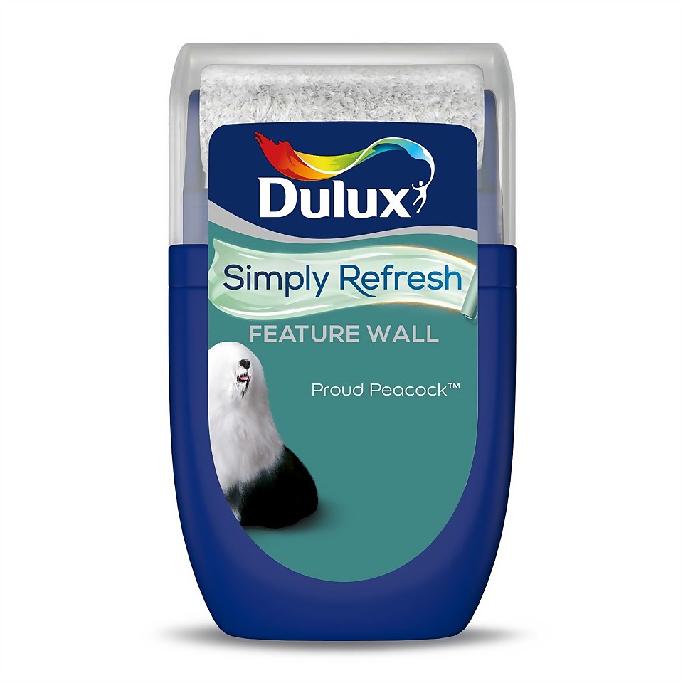 Dulux Simply Refresh Feature Wall One Coat Matt Emulsion Paint Proud Peacock - Tester 30ml