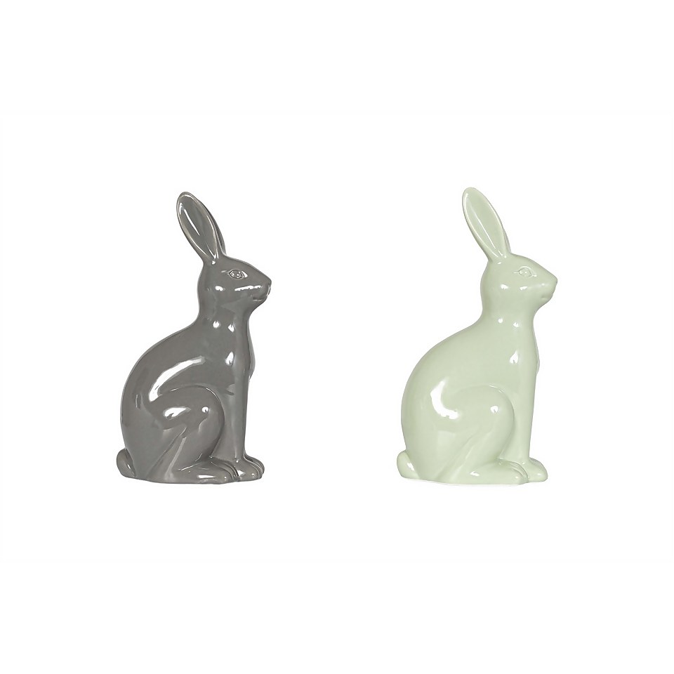 Ceramic Rabbit Garden Ornament - 25cm