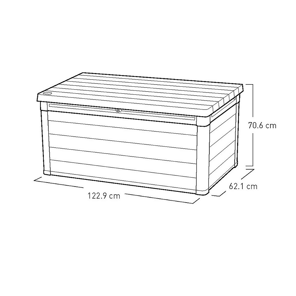 Keter Premier 100 Outdoor Garden Storage Box 380L - Grey