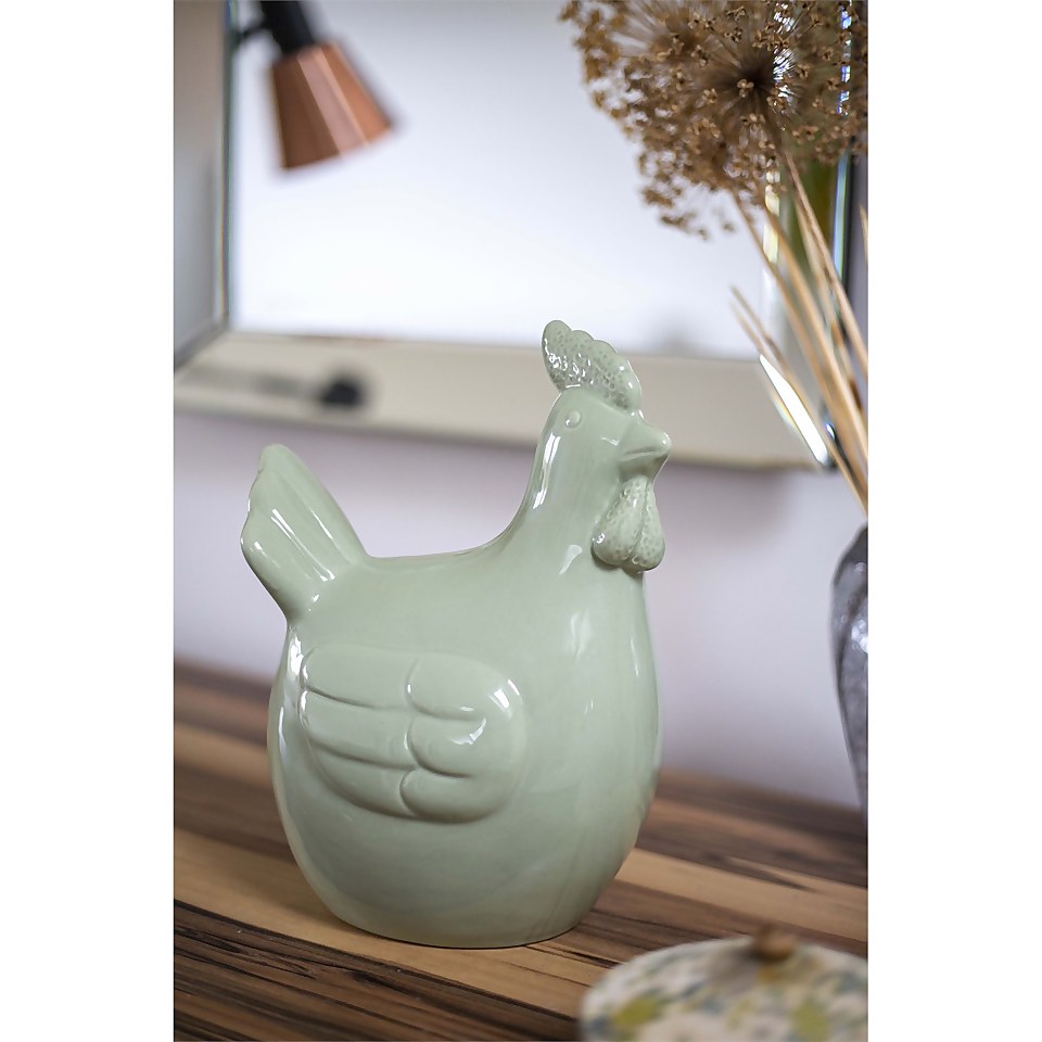 Ceramic Chicken Garden Ornament - 25cm