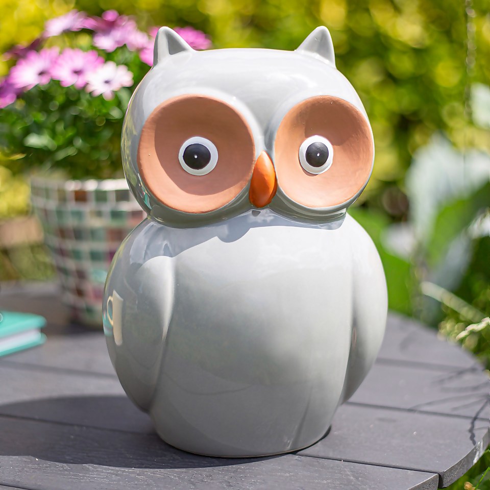 Ceramic Owl Garden Ornament - 25cm