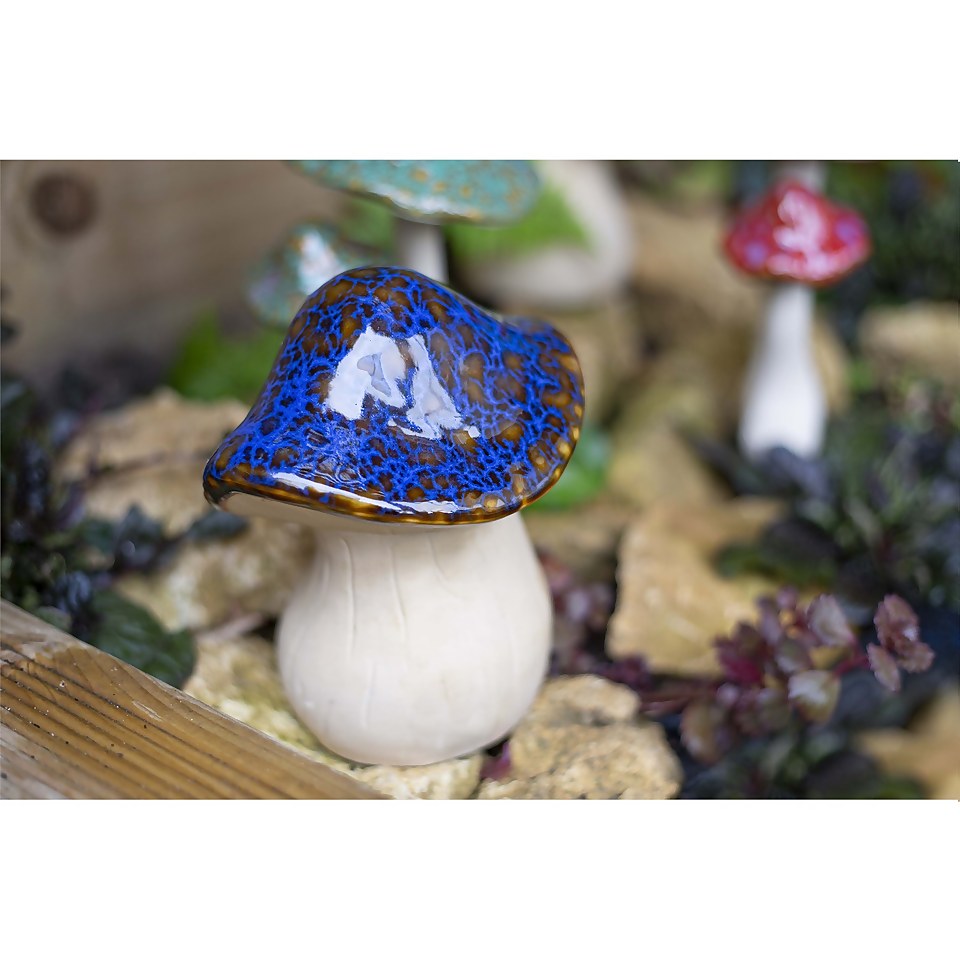 Ceramic Mushroom Garden Ornament - Medium