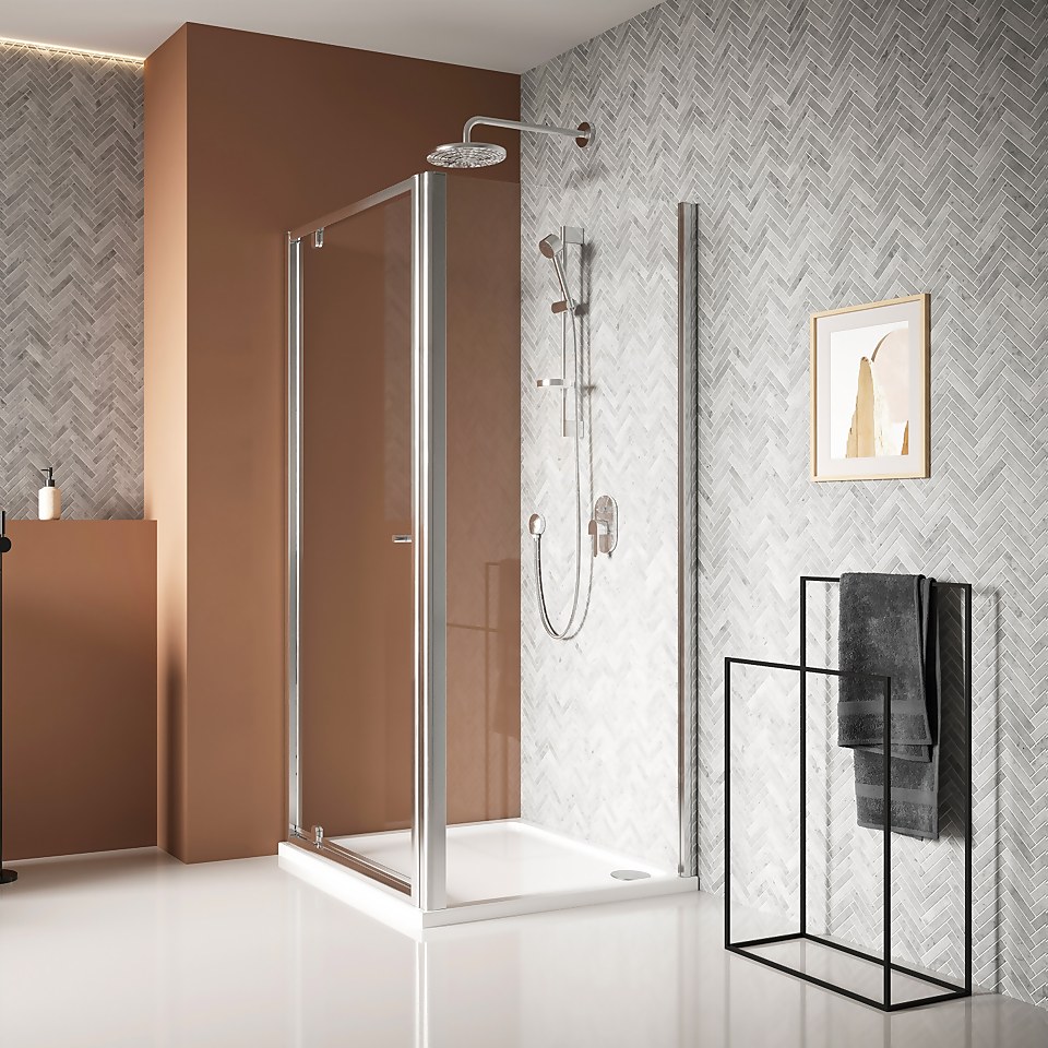 Bathstore Gleam Hinged Shower Door - 700mm (6mm Glass)