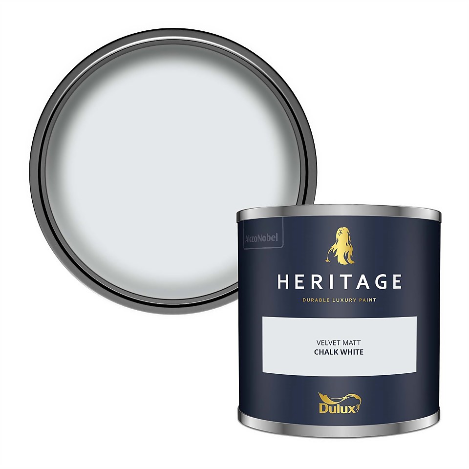 Dulux Heritage Matt Emulsion Paint Chalk White - Tester 125ml