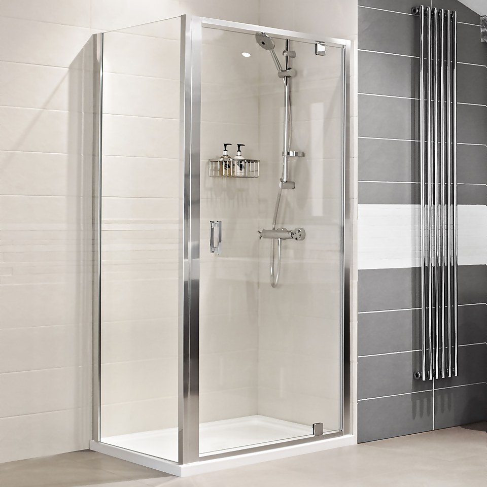 Bathstore Lustre Hinged Shower Door - 900mm (8mm Glass)