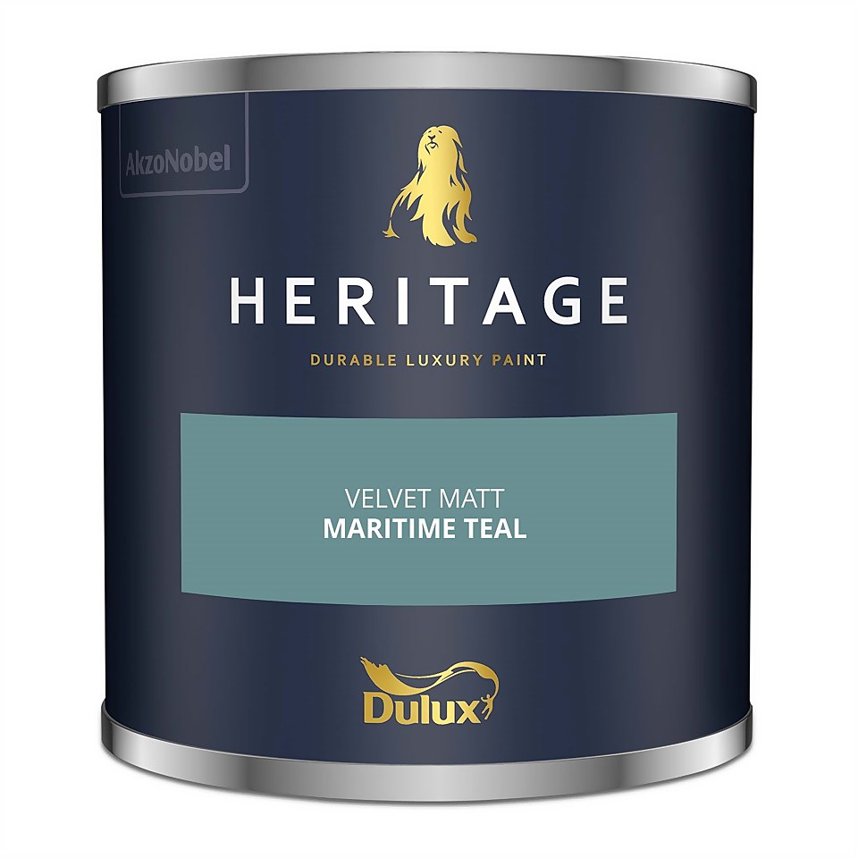 Dulux Heritage Matt Emulsion Paint Maritime Teal - Tester 125ml