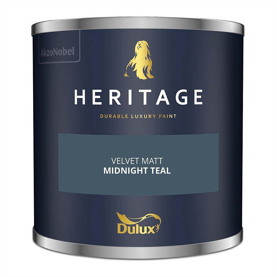 Dulux Heritage Matt Emulsion Paint Midnight Teal - Tester 125ml
