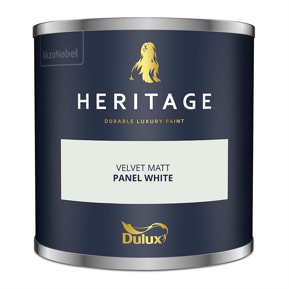 Dulux Heritage Matt Emulsion Paint Panel White - Tester 125ml