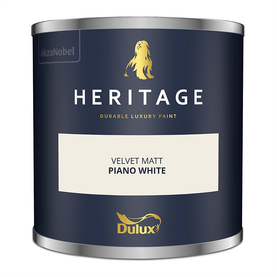 Dulux Heritage Matt Emulsion Paint Piano White - Tester 125ml