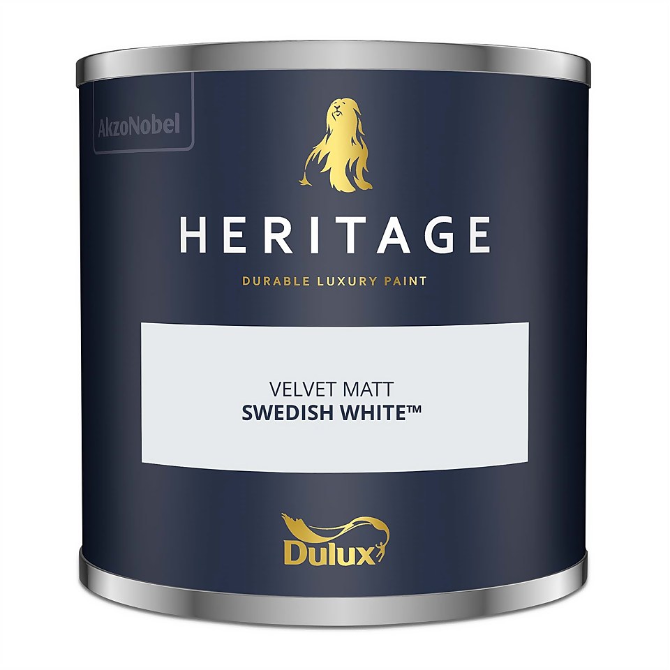 Dulux Heritage Matt Emulsion Paint Swedish White - Tester 125ml