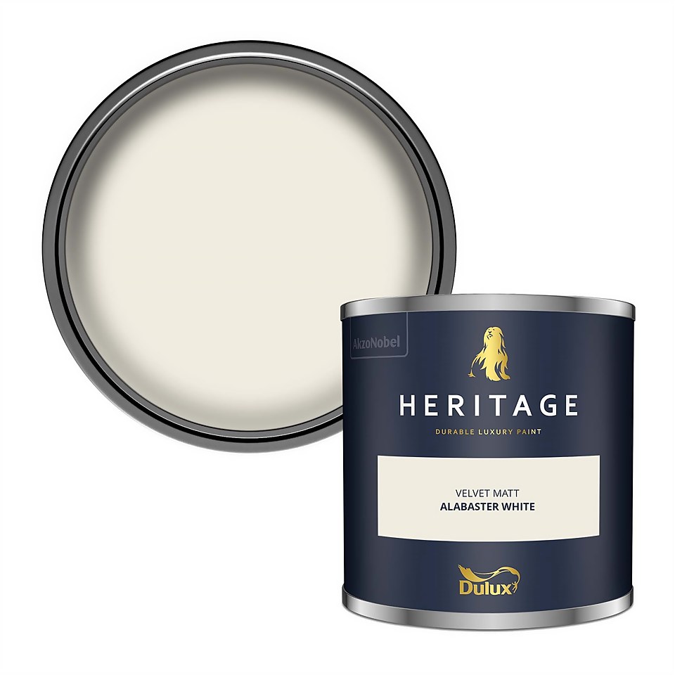 Dulux Heritage Matt Emulsion Paint Alabaster White - Tester 125ml