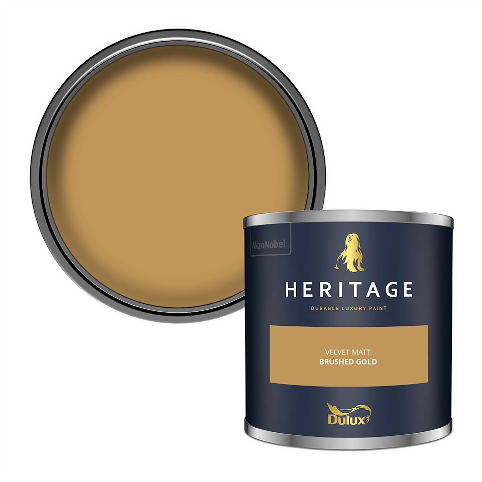 Dulux Heritage Matt Emulsion Paint Brushed Gold - Tester 125ml