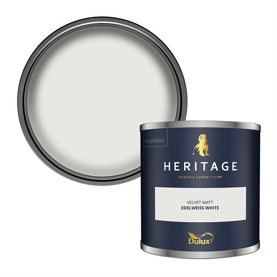 Dulux Heritage Matt Emulsion Paint Edelweiss White - Tester 125ml