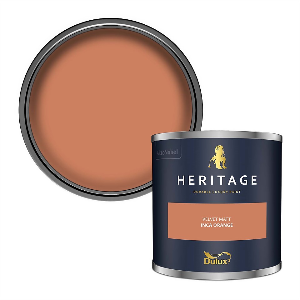 Dulux Heritage Matt Emulsion Paint Inca Orange - Tester 125ml