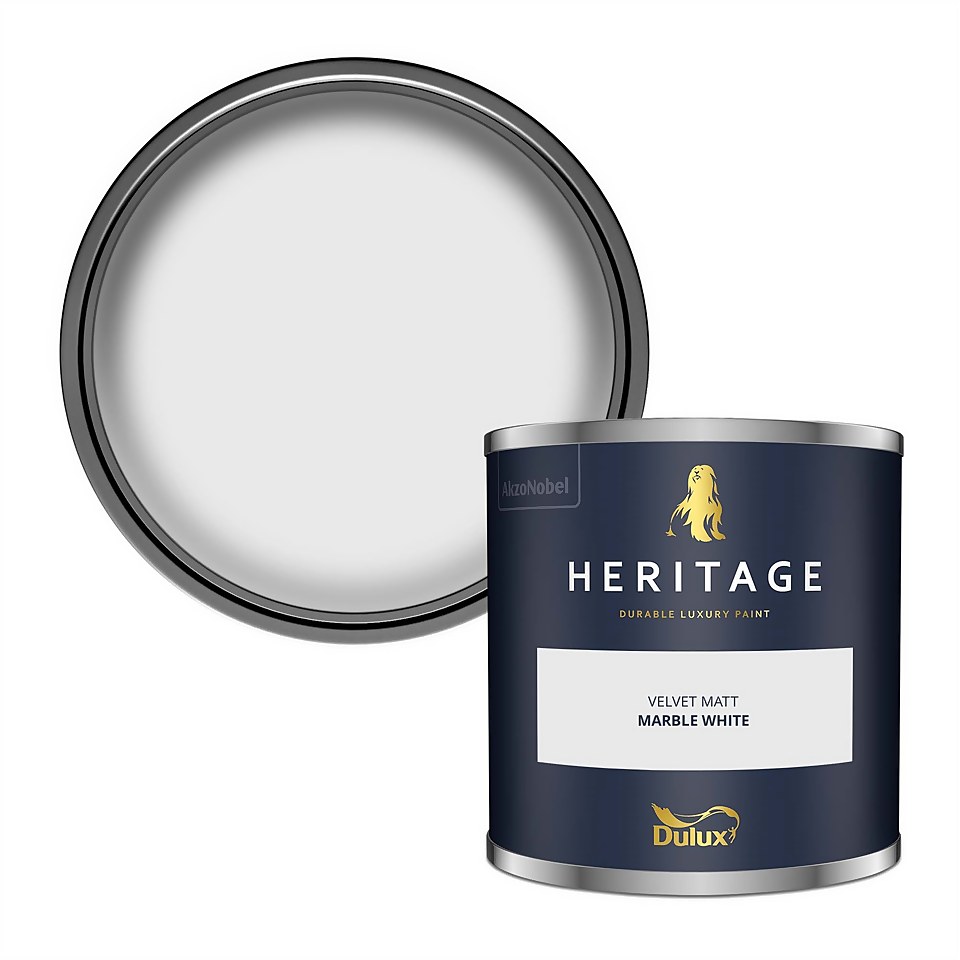 Dulux Heritage Matt Emulsion Paint Marble White - Tester 125ml