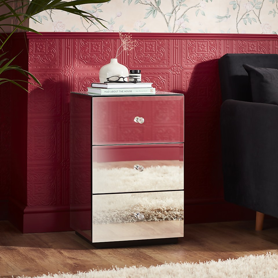 Mandy Mirrored Bedside Drawers