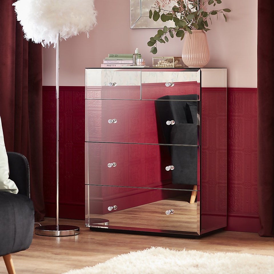 Mandy Mirrored 2 and 3 Chest of Drawers