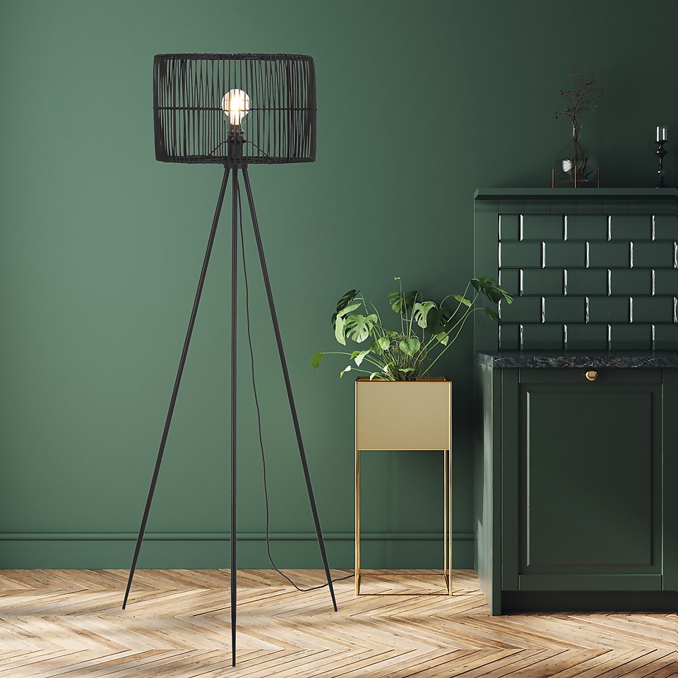 Benji Rattan Floor Lamp