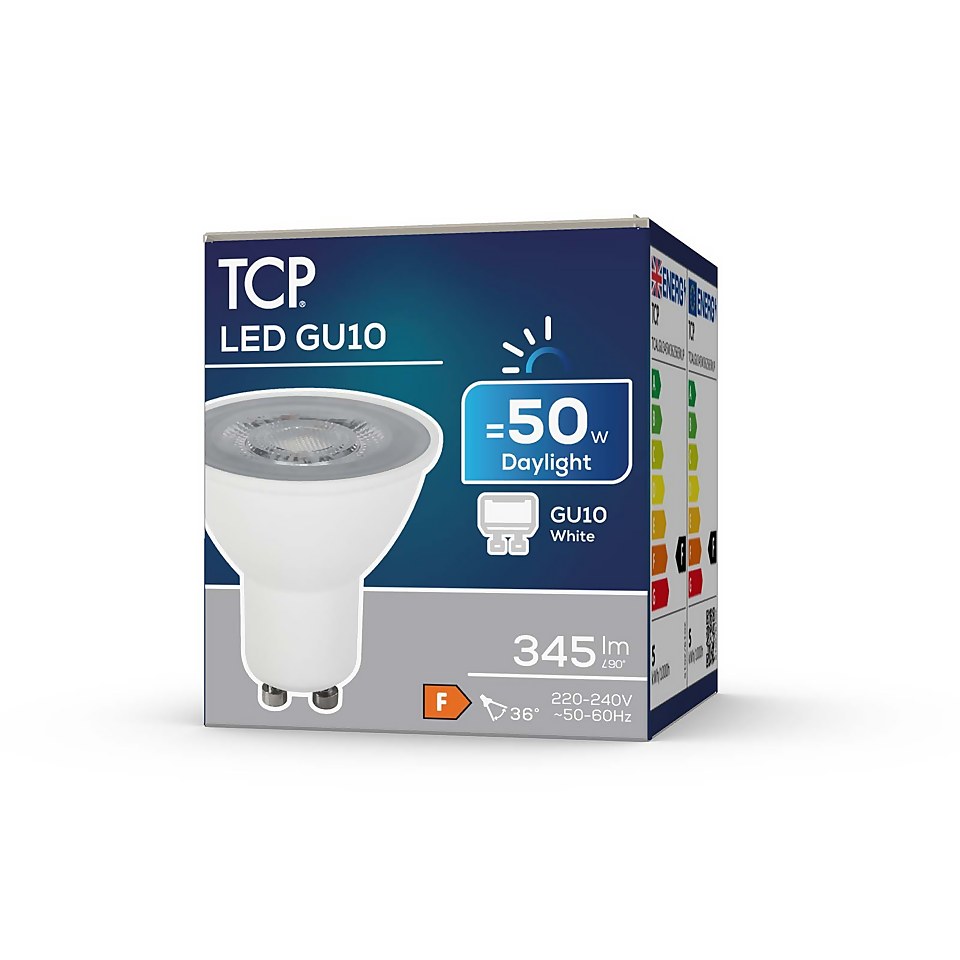TCP Led Plastic Gu10 50w Daylight Bulb