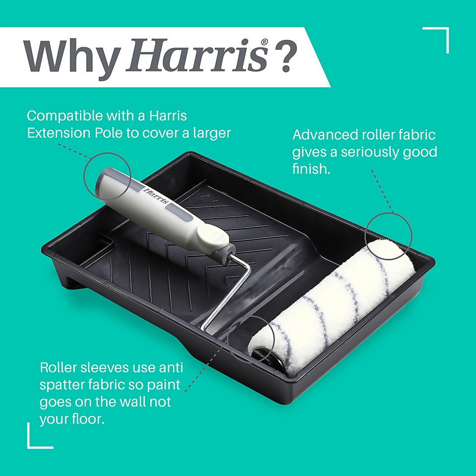 Harris Seriously Good Walls & Ceilings 9in Twin Sleeve Roller & Tray Set