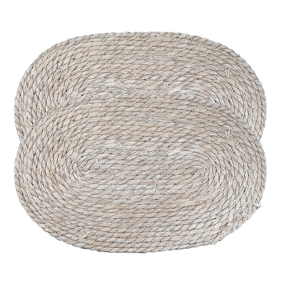Country Living White Wash Bulrush Placemat 2 Pack Homebase