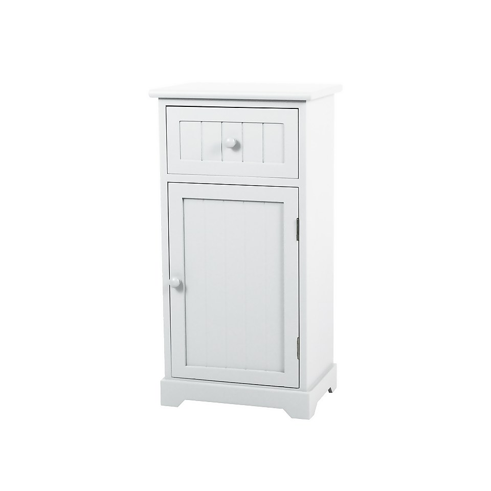 Classic White 1 Drawer 1 Door Bathroom Cabinet