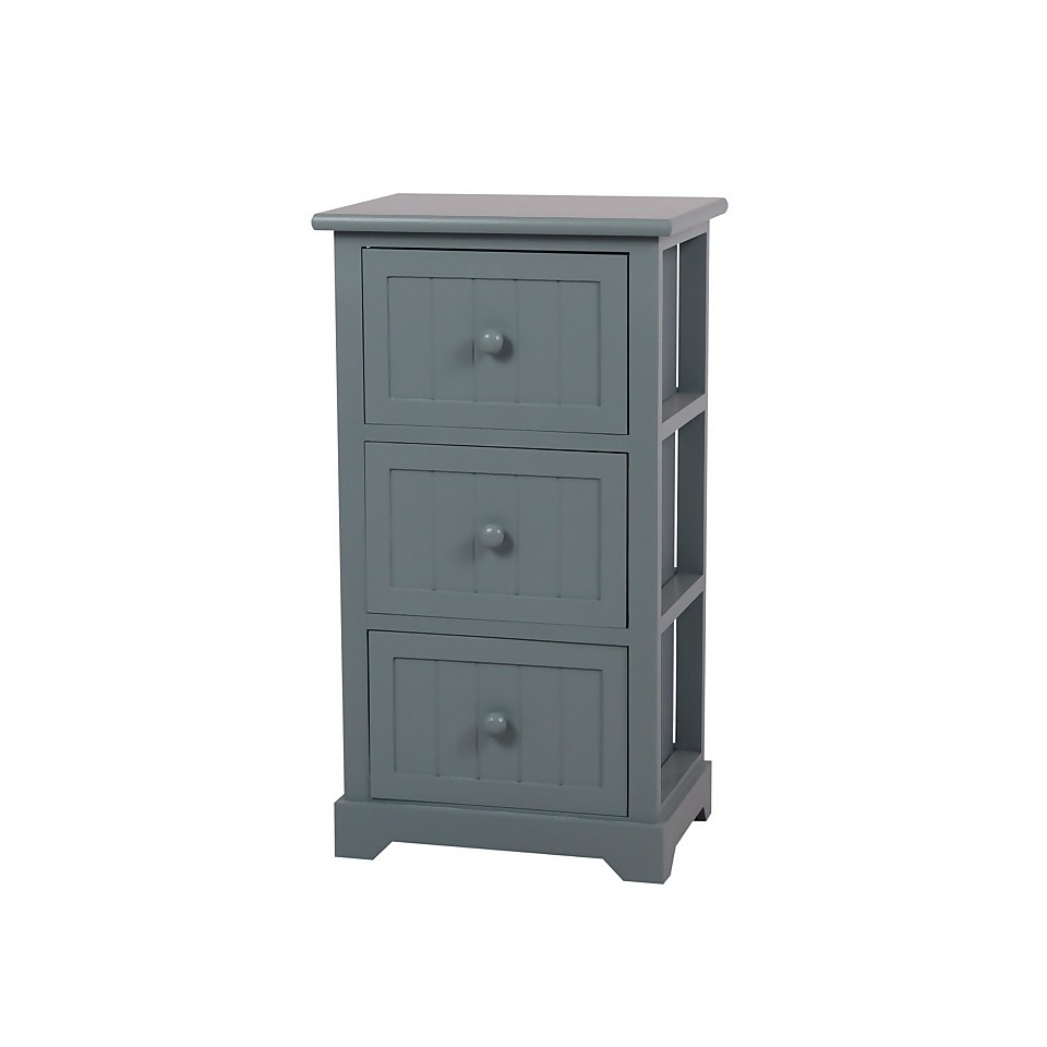 Classic Grey 3 Drawer Bathroom Storage Unit