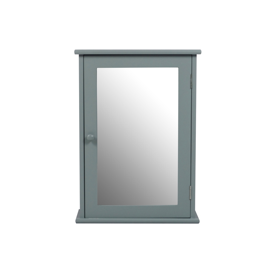 Classic Grey Mirrored Single Door Bathroom Cabinet
