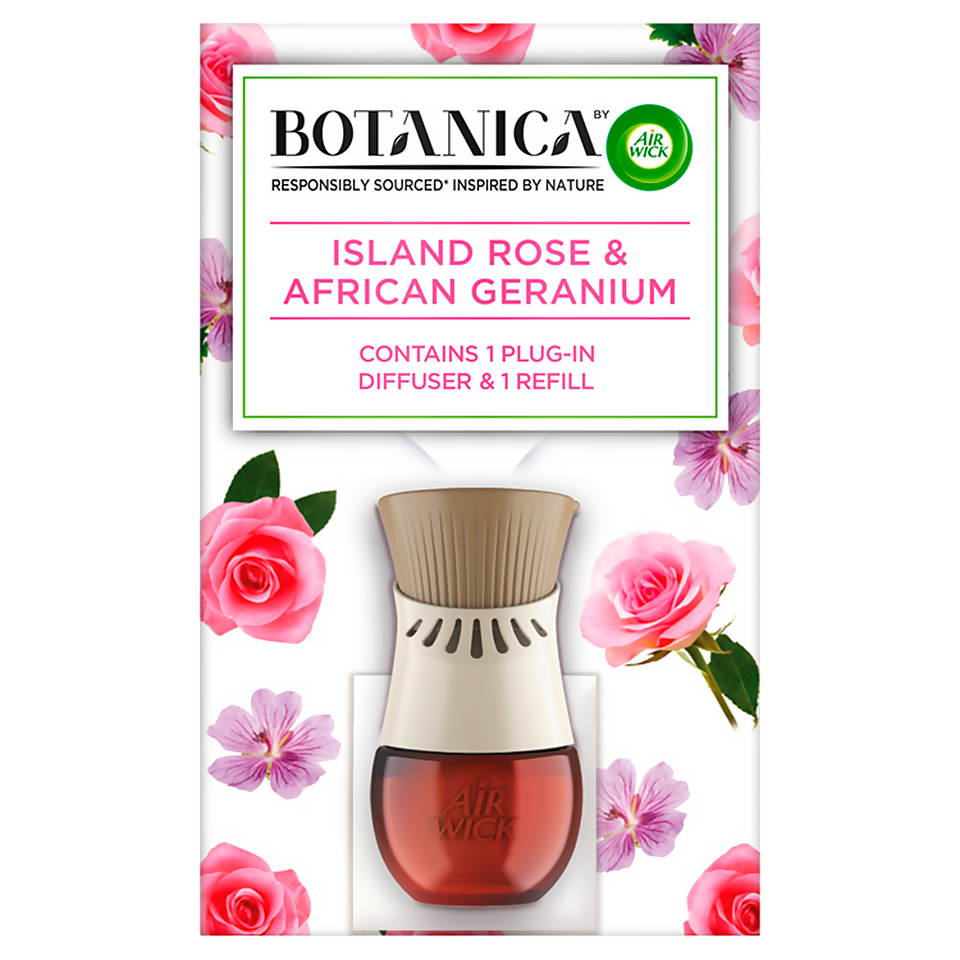 Botanica by Air Wick Island Rose and African Geranium Plug-In Diffuser Kit 19ml