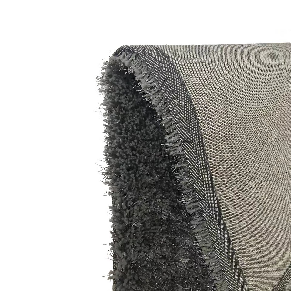 Shimmer Rug 67x130cm Charcoal Homebase